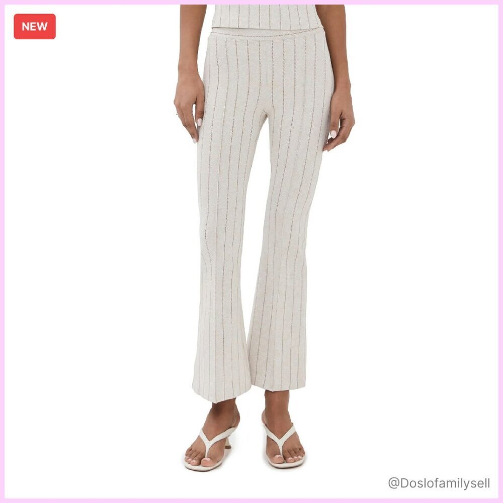 Pull On Cropped Flare Pants Elegant Minimal Chic Casual Wear Stretch Fabric